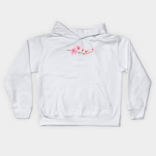 Cherry blossom water color painting Kids Hoodie